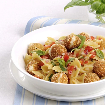 Ricette - Mozzarelline e farfalle